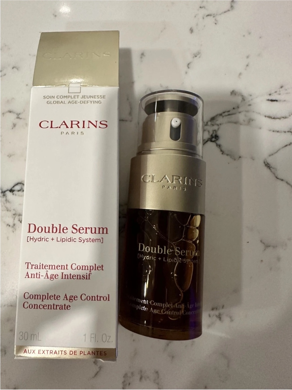 Clarins Double Serum Complete Age Control 1oz Hydric + Lipidic